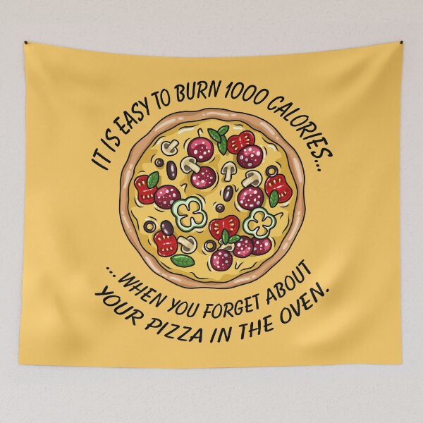 Item preview, Burning calories and pizza funny design designed and sold by ARTemyzz.