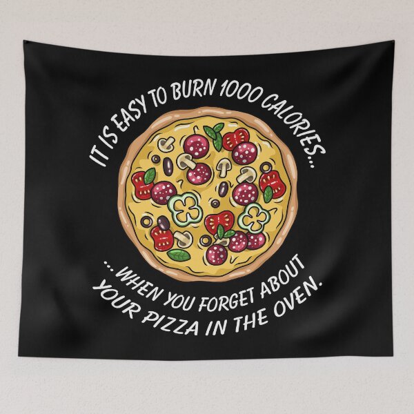 Item preview, Burning calories and pizza funny quote designed and sold by ARTemyzz.