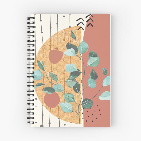 Item preview, Eucalyptus Branch Abstract geometry Watercolor Tropical Boho Minimalist Art with warm earthy tones and pastel colors with solid and soft gradient shapes XII designed and sold by AbstractTrace.