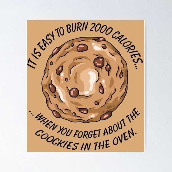 Burning calories and cookies funny design