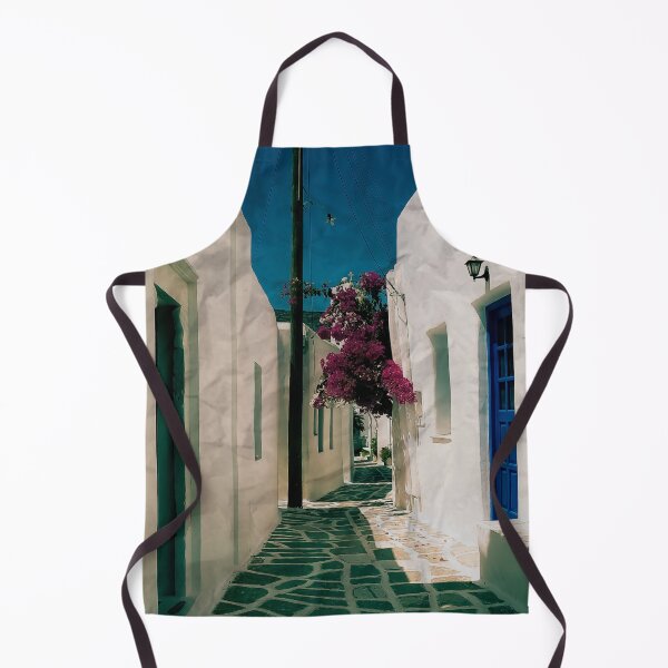 Item preview, Paros island, Beautiful pink flower bordering white houses, paper style designed and sold by Yellowsprint.