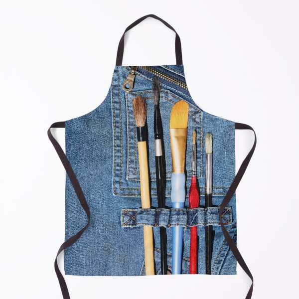 Item preview, Artistic brushes on denim cloth with pocket designed and sold by CatCarrot.