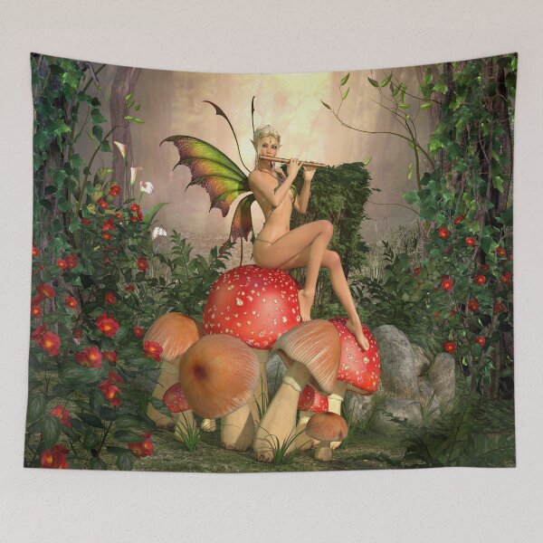 Item preview, A Fairy Concerto Flute Playing Forest Music On Mushroom designed and sold by 108dragons.