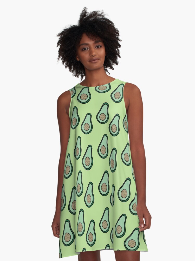 Thumbnail 1 of 4, A-Line Dress, Avocado designed and sold by SBRGdesign.