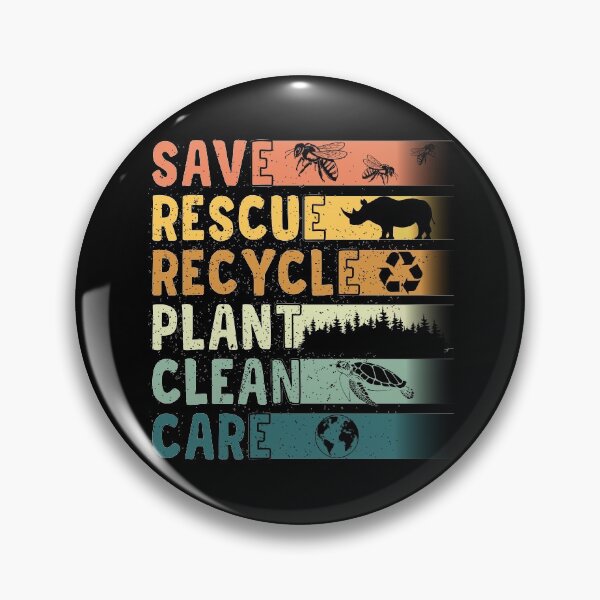 Item preview, Earth Day Save Rescue Recycle Plant Clean Care Funny Retro Vintage Bees Animals Plastic Trees Oceans Mother Planet Climate Change Lover Gift For Mom Dad Family Wife Husband designed and sold by JustBeHappyy.