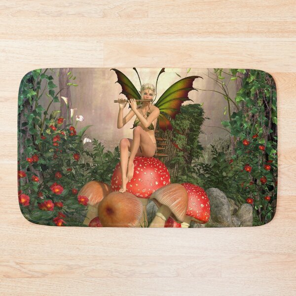 Item preview, Fairy Forest Flute Player Sitting On A Mushroom designed and sold by 108dragons.