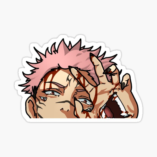 Ryomen Sukuna Peeker Sticker Anime Jujutsu Kawaii Cute 