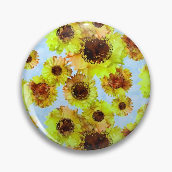 Item preview, sunflower pattern against blue designed and sold by graphicscat.