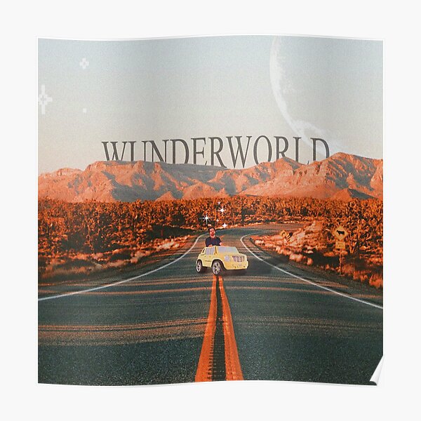 wunderworld original artwork moon 4x4 car mountain Poster