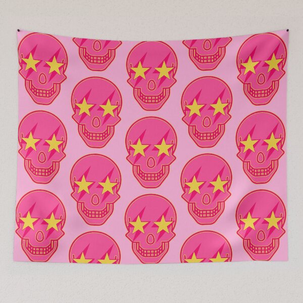 Item preview, hot pink star eye skull designed and sold by Julia Santos.