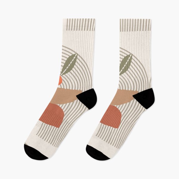 Item preview, Bold Abstract boho Watercolor Tropical Minimalist Art with orange plant in warm earthy tones and pastel colors with solid and soft gradient shapes designed and sold by AbstractTrace.