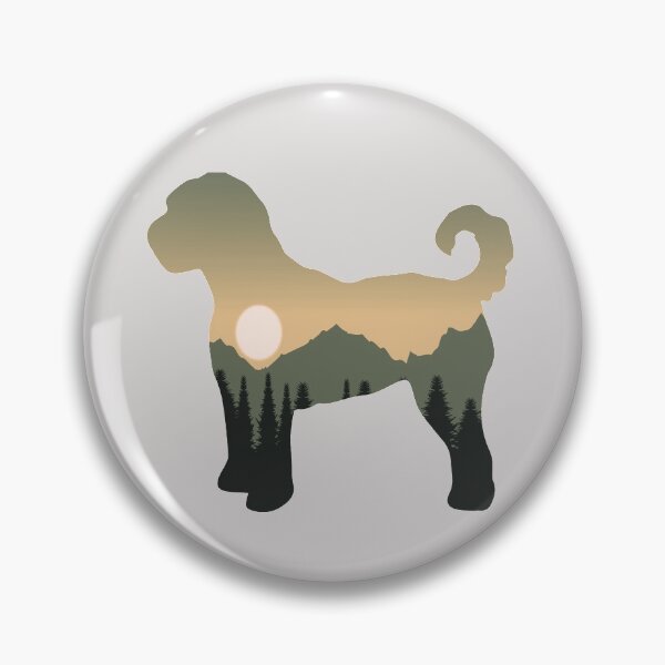 Item preview, goldendoodle dog forest mountain sunset gift designed and sold by alaechamlal.