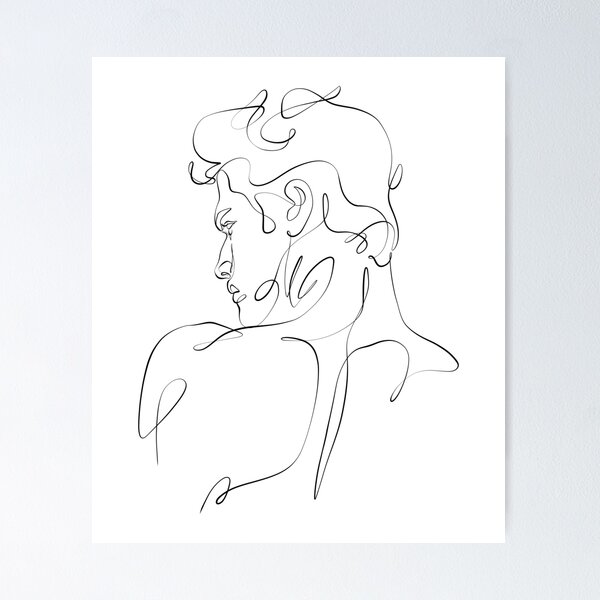 Item preview, Aesthetic male line art portrait with back designed and sold by Bondingsoul.