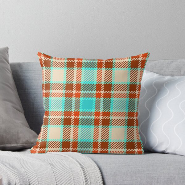 Item preview, Turquoise, yellow, orange and red tartan plaid pattern designed and sold by Osting.