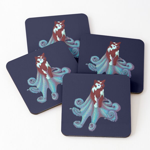 Item preview, Magical Octopus Cat Mermaid with glittering scales - pun art designed and sold by DoodleTrees.