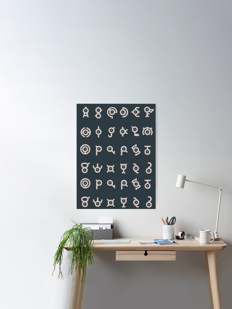 Unown Grey Pattern Poster for Sale by SmeargleDesign