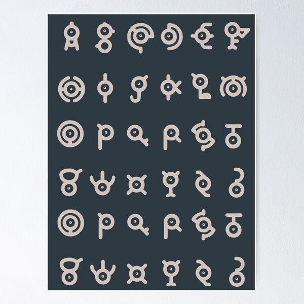 Unown Grey Pattern Poster for Sale by SmeargleDesign