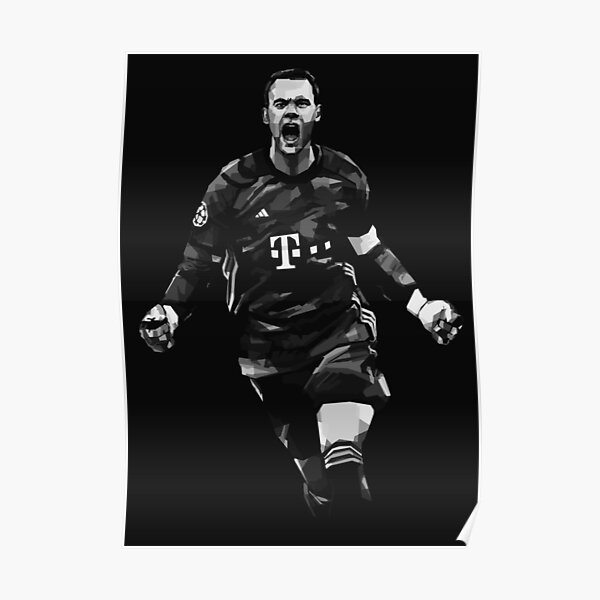 Manuel Neuer Black and White Poster