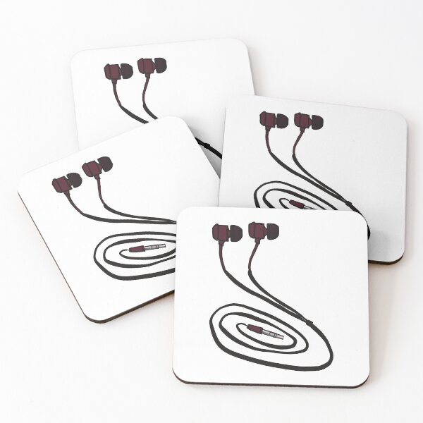 Item preview, Dark Rose Red Earphones Illustration designed and sold by ZaraRoza.