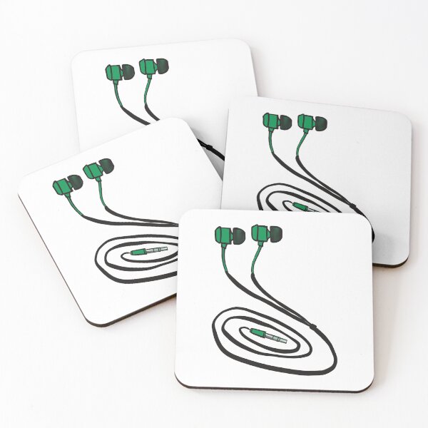 Item preview, Lime Green Earphones Illustration designed and sold by ZaraRoza.