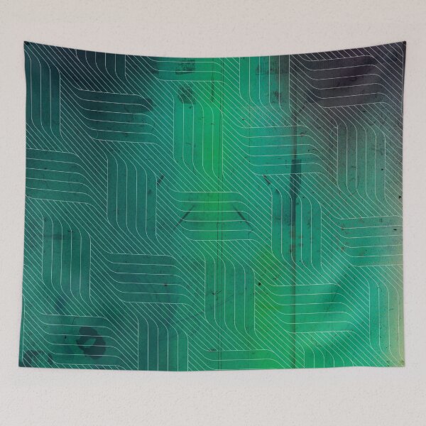 Aperçu de l'œuvre Tissage de panier contemporain vert créée et vendue par Designs By YL.