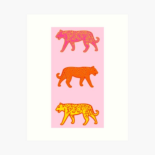 cheetah pack - pink, orange, yellow Art Print