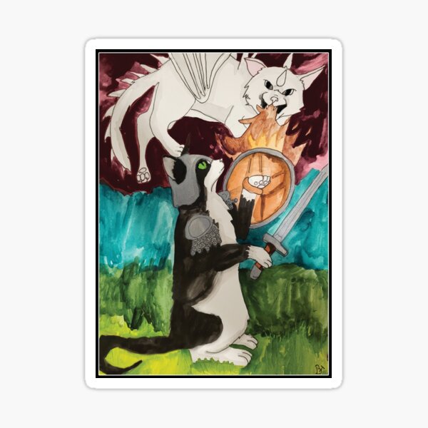The Epic Battle Between Meows and Evil Sticker
