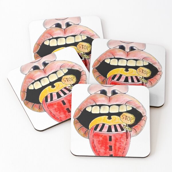 Item preview, Big Mouth - Big Lips - Stop 4 way Vintage Style designed and sold by DallianaStore.