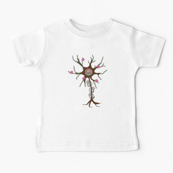 Neuron Tree with Nucleowlus and Meowlin Sheath Baby T-Shirt