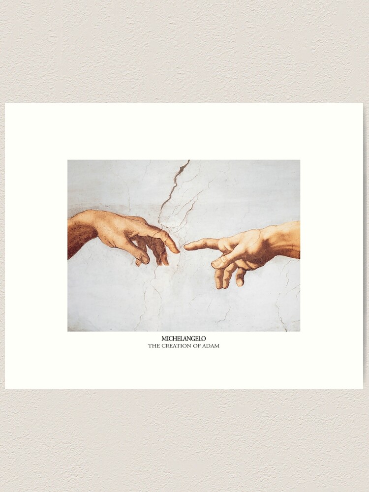 Alternate view of The Creation of Adam Michelangelo Fingers Touching Art Print