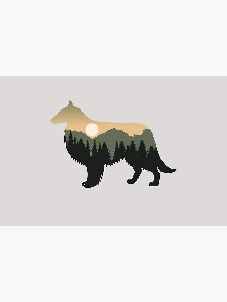 Discover shetland sheepdog dog forest mountain sunset Sheltie gift Bath Mat