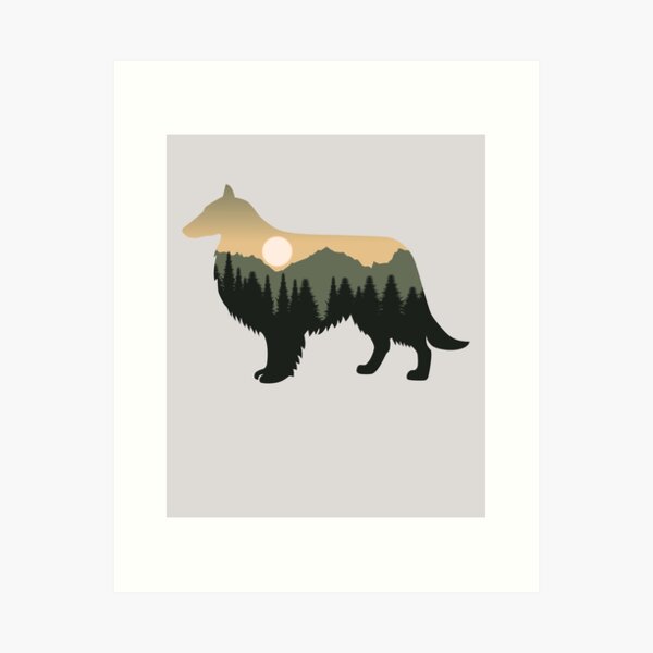 Item preview, shetland sheepdog dog forest mountain sunset Sheltie gift designed and sold by alaechamlal.