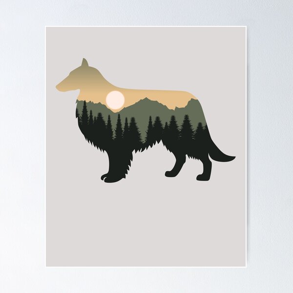 Item preview, shetland sheepdog dog forest mountain sunset Sheltie gift designed and sold by alaechamlal.
