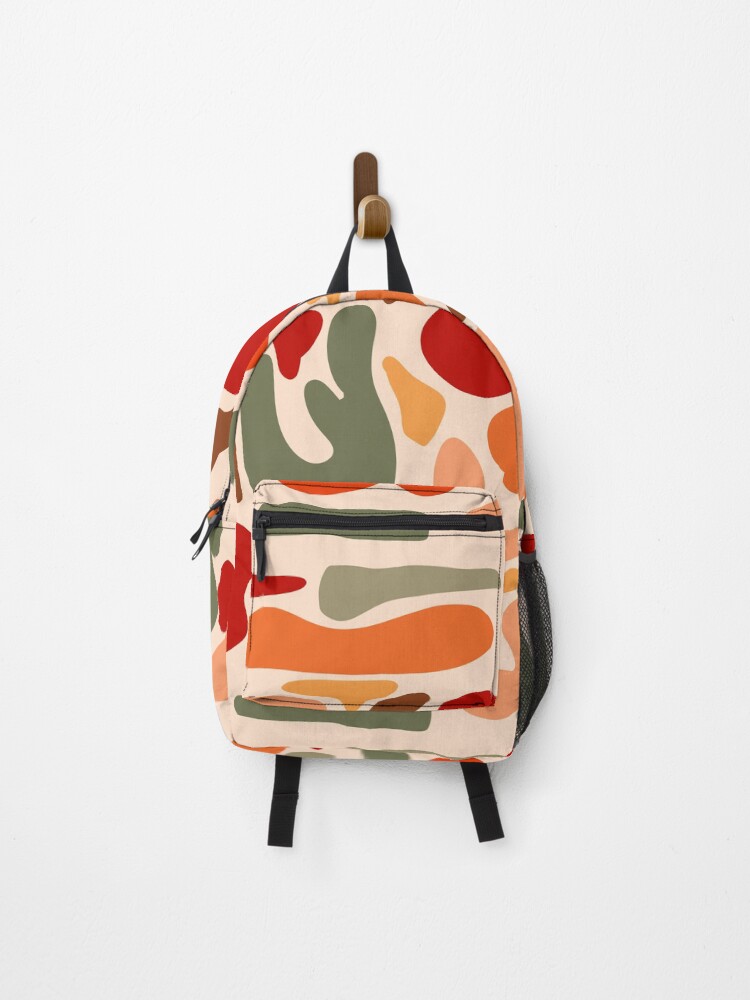 Thumbnail 1 of 3, Backpack, Earthy Aesthetic abstract pattern - modern mural design designed and sold by Fatamimosh.