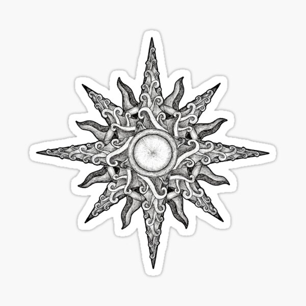 Surf in a Windrose – Compass (tattoo style) Sticker
