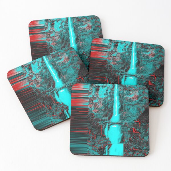Item preview, Nature Waterfall in the Mountains Glitch Art designed and sold by glitchhub.