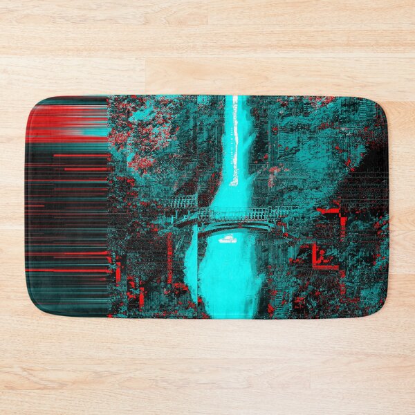 Item preview, Nature Waterfall in the Mountains Glitch Art designed and sold by glitchhub.