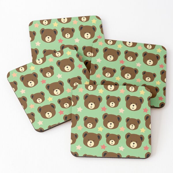 Item preview, cute bear head seamless pattern designed and sold by werezu.