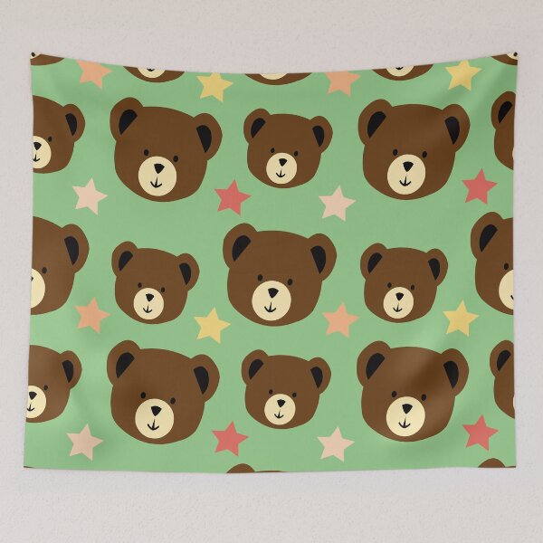 Item preview, cute bear head seamless pattern designed and sold by werezu.