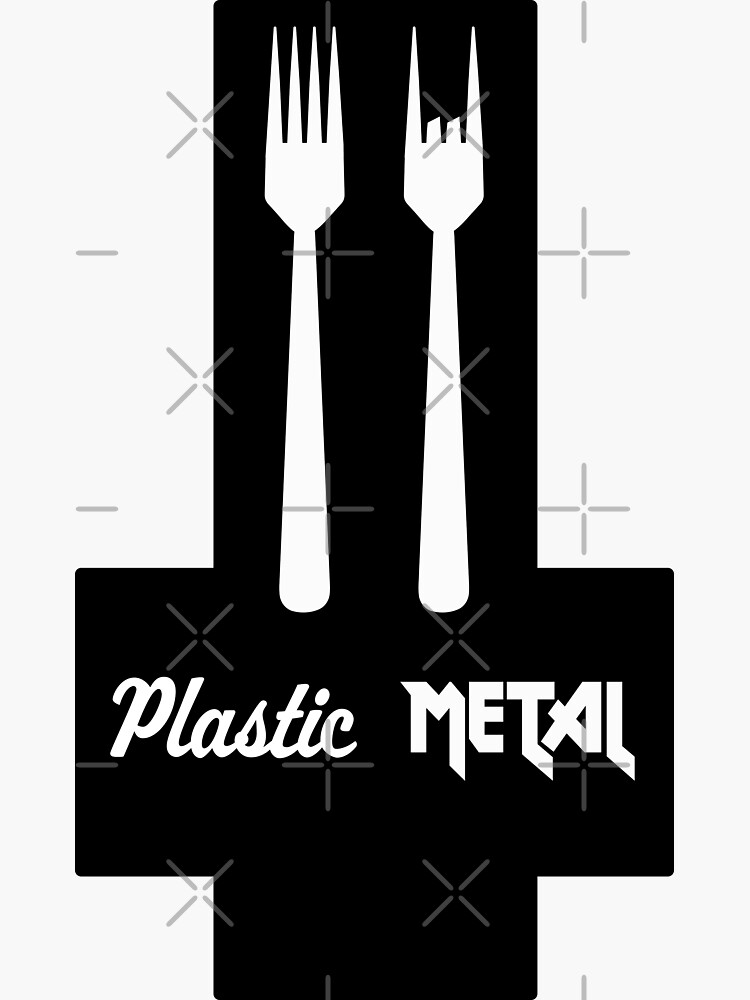 Heavy Metal Fork - Metal Sign' Sticker