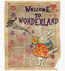 Rabbit Welcome To .. Alice In Wonderland Poster