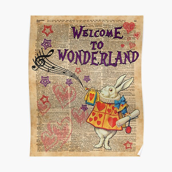 Rabbit Welcome To .. Alice In Wonderland Poster