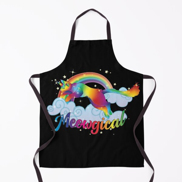 Item preview, Meowgical Rainbow Cat Unicorn jumping from clouds designed and sold by DoodleTrees.