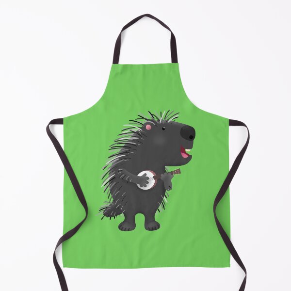 Item preview, Cute funny porcupine playing banjo cartoon designed and sold by FrogFactory.
