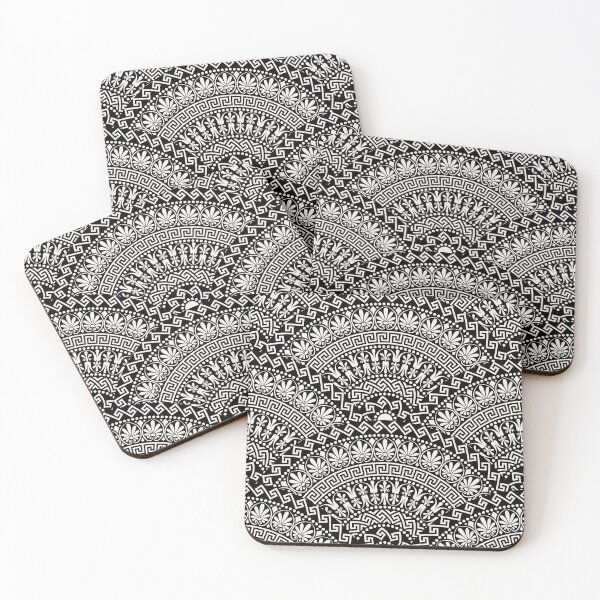 Item preview, Greek Black and White Fan Seamless Pattern designed and sold by KrisSidDesigns.
