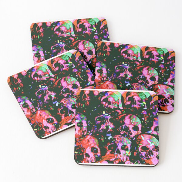 Item preview, "Dead Man's Party" Colorful Funky Skull Design  designed and sold by funkgoddesign.