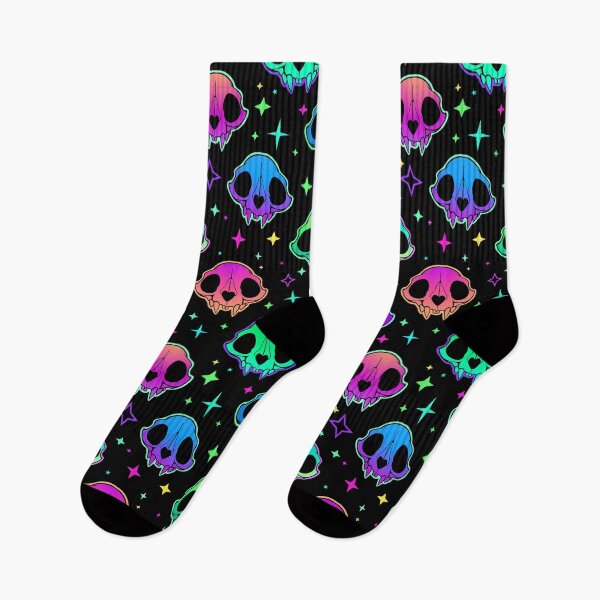 Item preview, Neon Cat Skull  & Stars designed and sold by LadyBlackBlood.