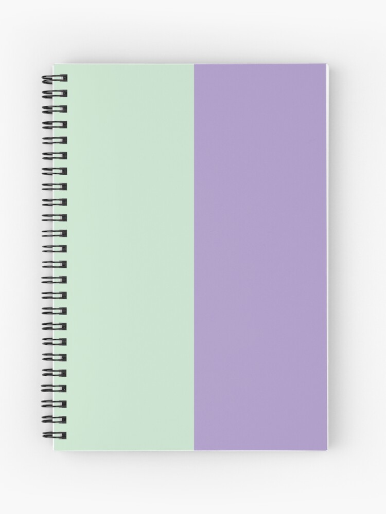 Pastel Mint Green and Lavender Purple Solid Color Spiral Notebook