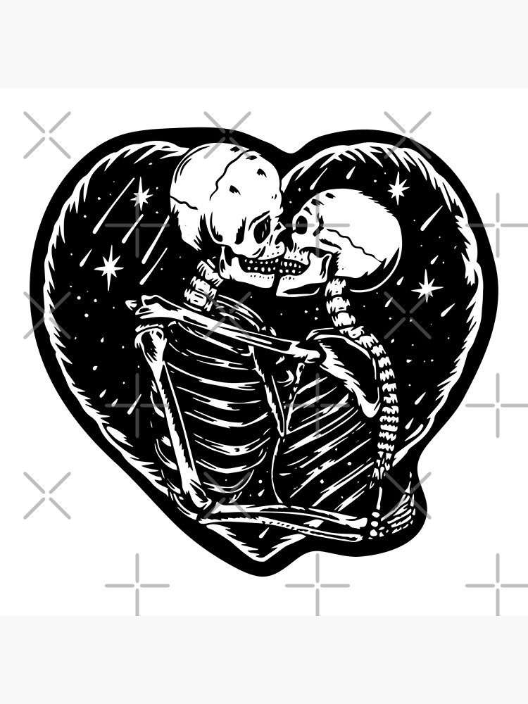"Kissing skeletons" Poster for Sale by DesignByBobo Redbubble