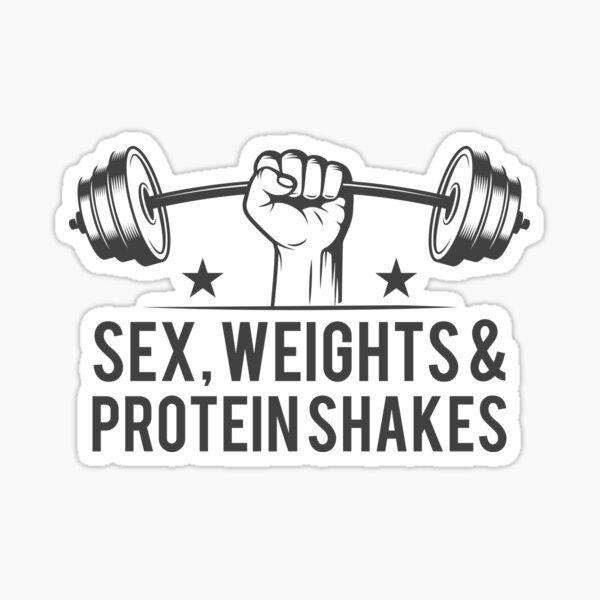 Sex Weights And Protein Shakes Sticker By Nektarinchen Redbubble 9739
